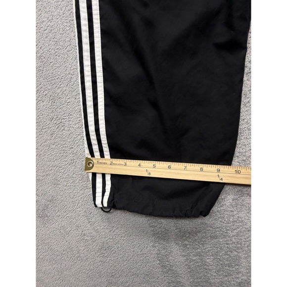 Adidas Pants Womens Large Black 3 Stripe Track Windbreaker Athletic‎ Polyester - Picture 2 of 8
